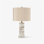 Lampe à poser moderne Roland en Albâtre Blanc