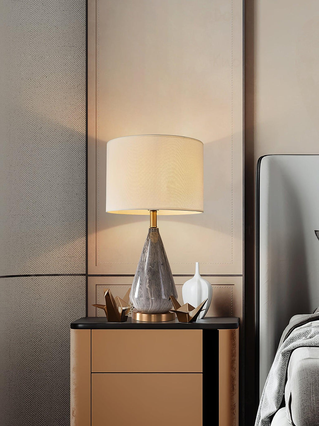 Lampe à poser moderne Thoralf en Marbre Blanc