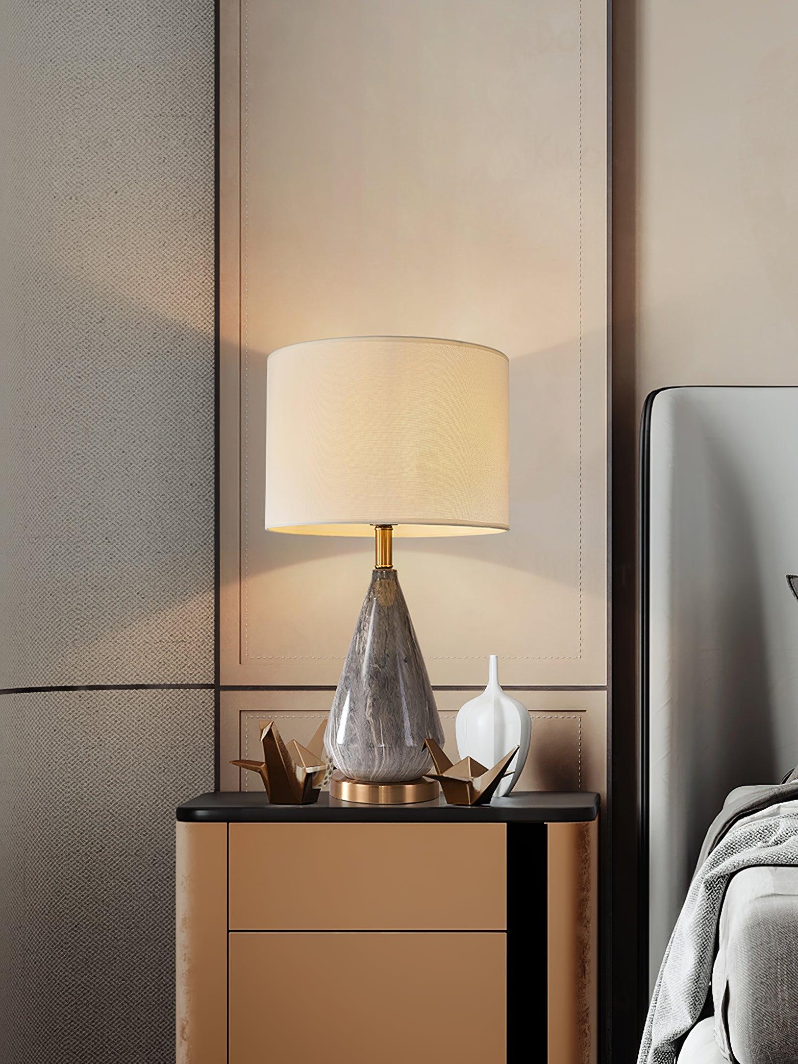 Lampe à poser moderne Thoralf en Marbre Blanc