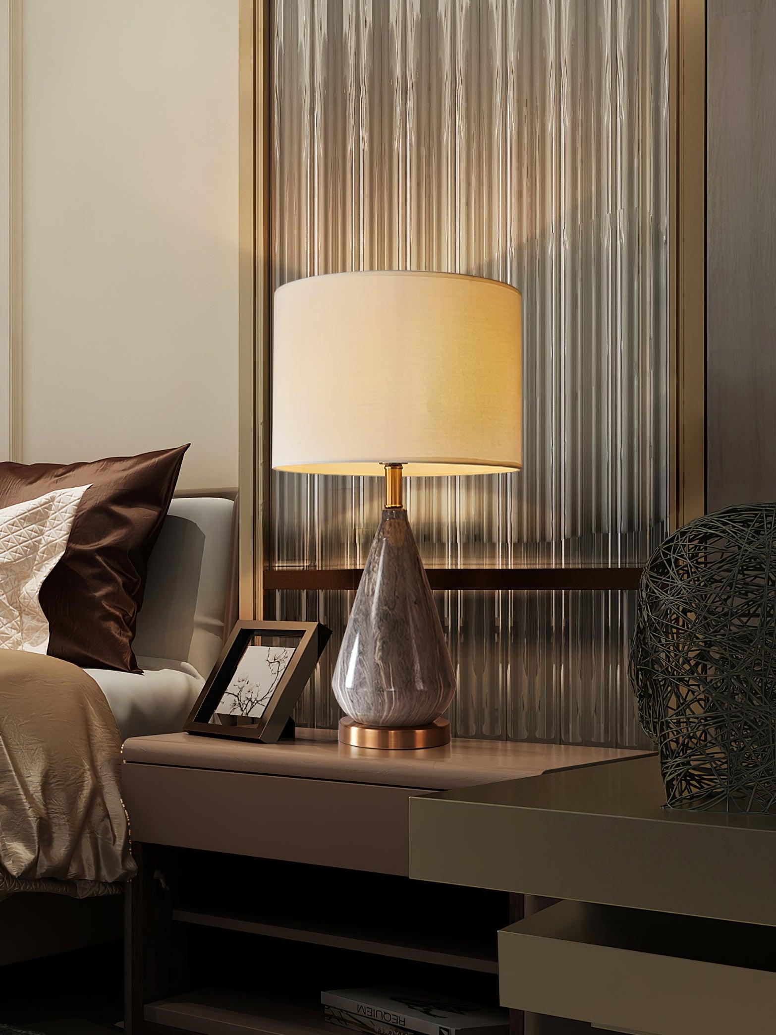 Lampe à poser moderne Thoralf en Marbre Noir