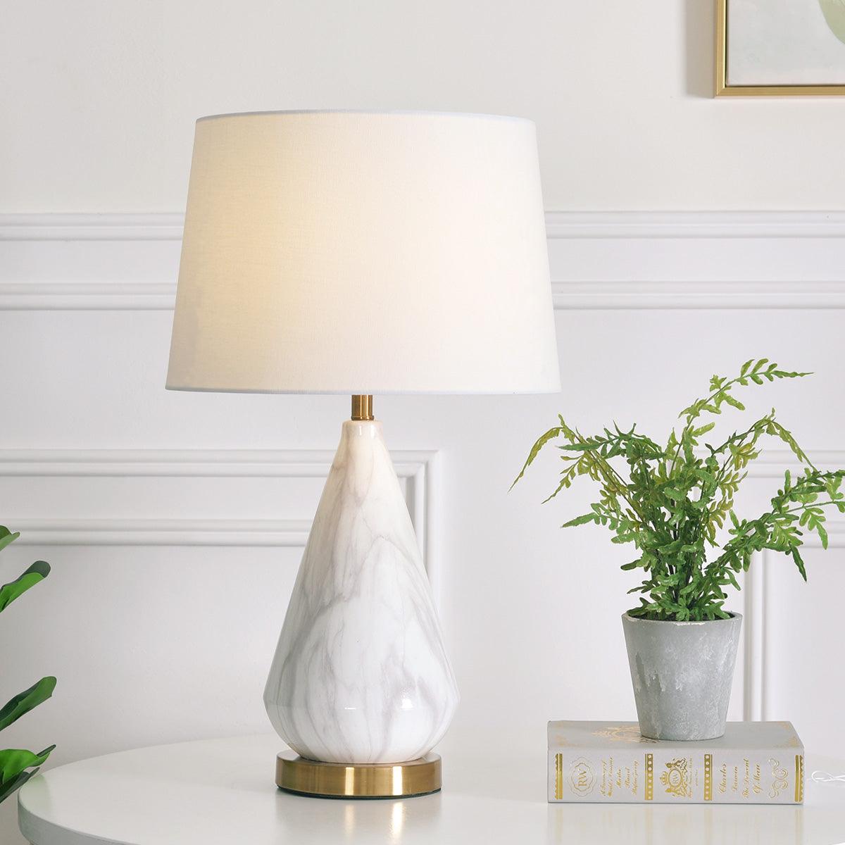 Lampe à poser moderne Thoralf en Marbre Blanc