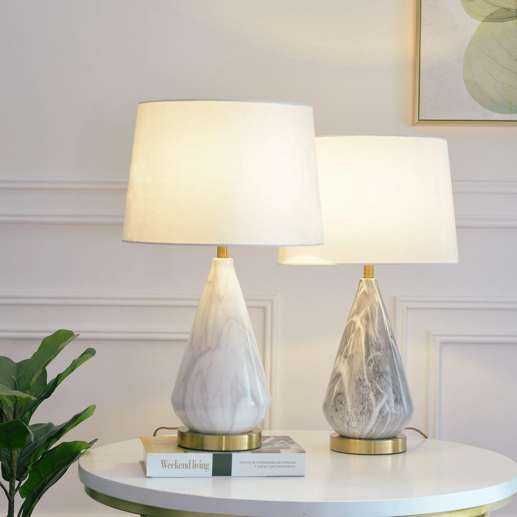 Lampe à poser moderne Thoralf en Marbre Blanc
