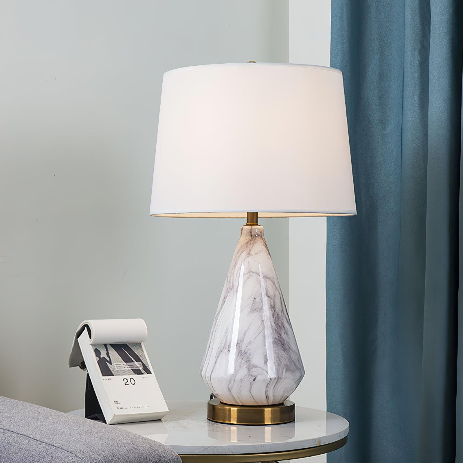 Lampe à poser moderne Thoralf en Marbre Blanc