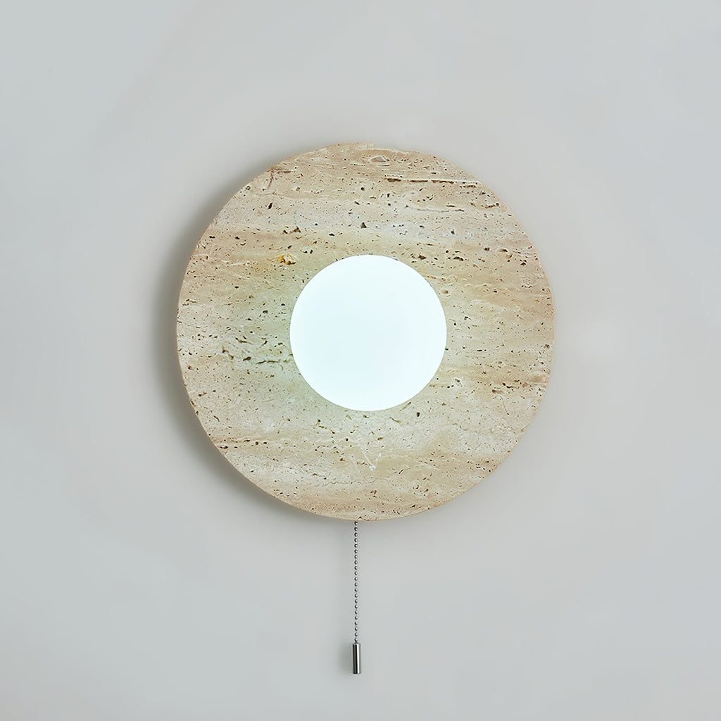 Applique murale moderne Tryggvi en pierre Travertin jaune et blanc