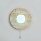 Applique murale moderne Tryggvi en pierre Travertin jaune et blanc