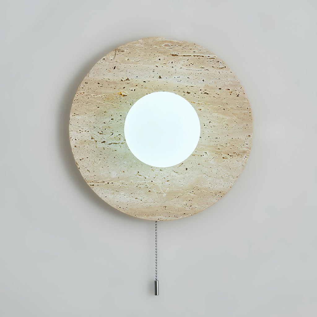 Applique murale moderne Tryggvi en pierre Travertin jaune et blanc