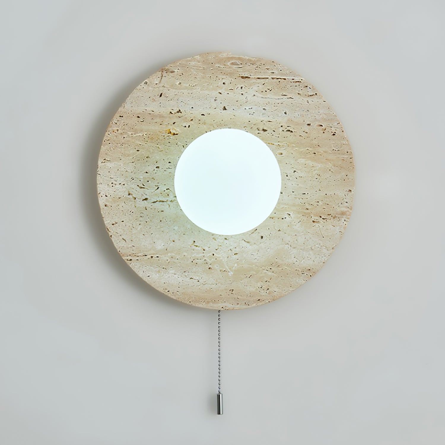 Applique murale moderne Tryggvi en pierre Travertin jaune et blanc