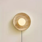 Applique murale moderne Davin en pierre Travertin jaune et blanc