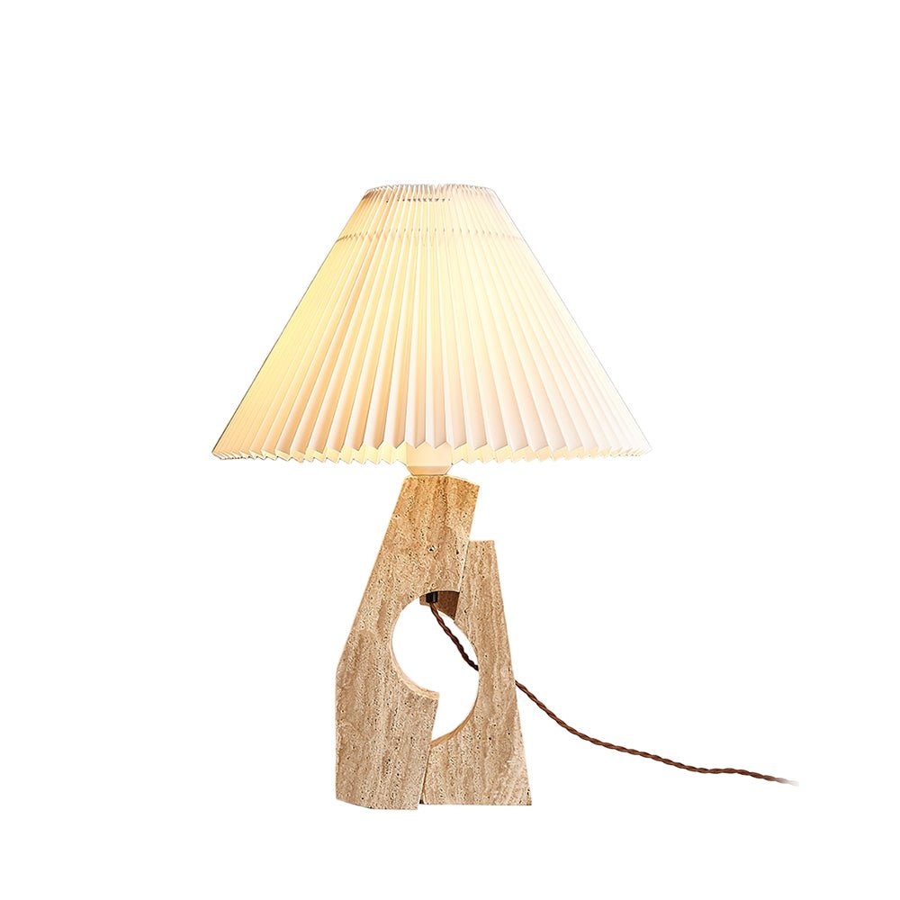 Lampe à poser moderne Dahl en pierre Beige et blanc