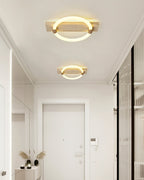 Plafonnier moderne Jeppe en pierre Travertin jaune et blanc