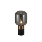 Lampe à poser moderne Hreinn en Blanc marbre et Cognac