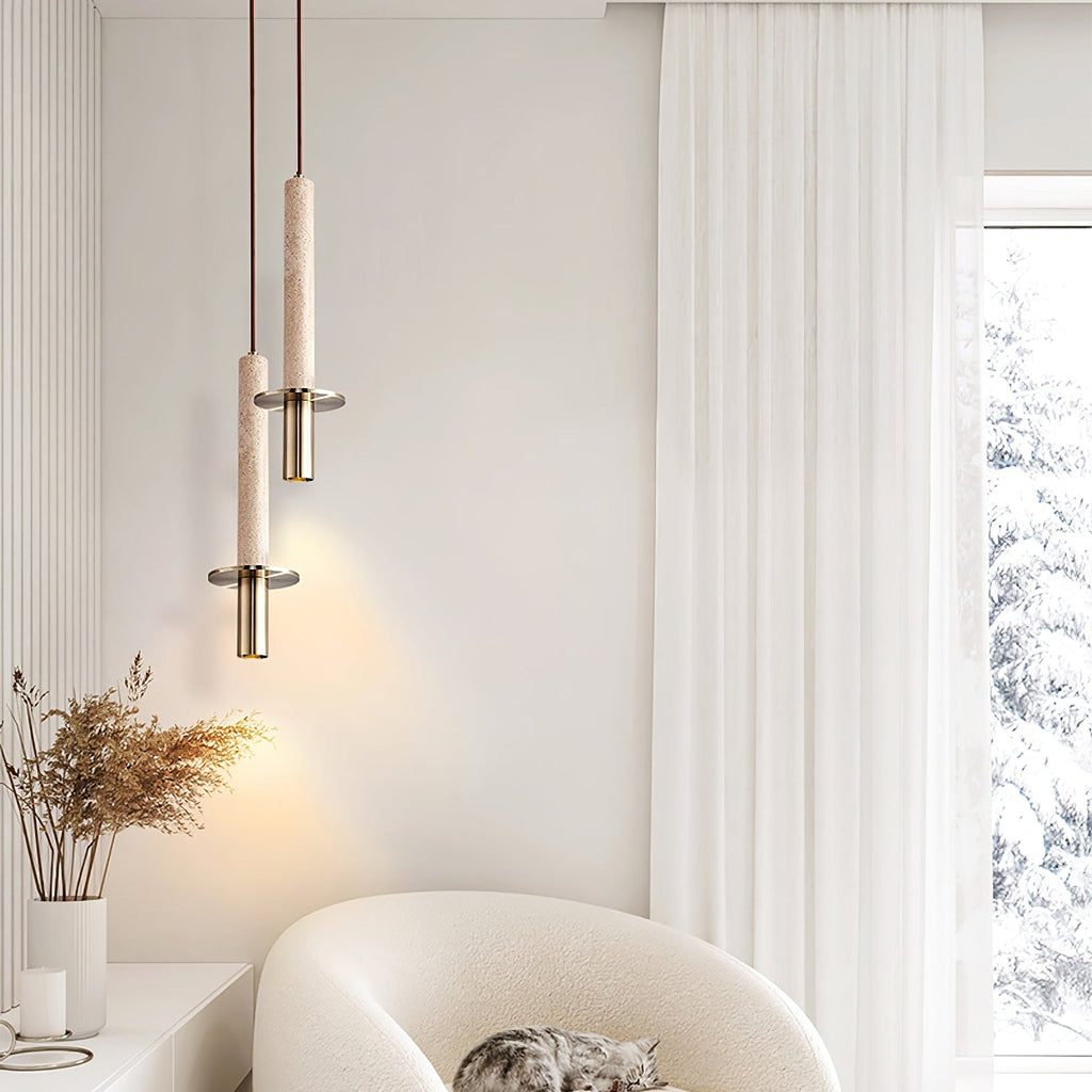 Suspension moderne Sumner en Travertin jaune