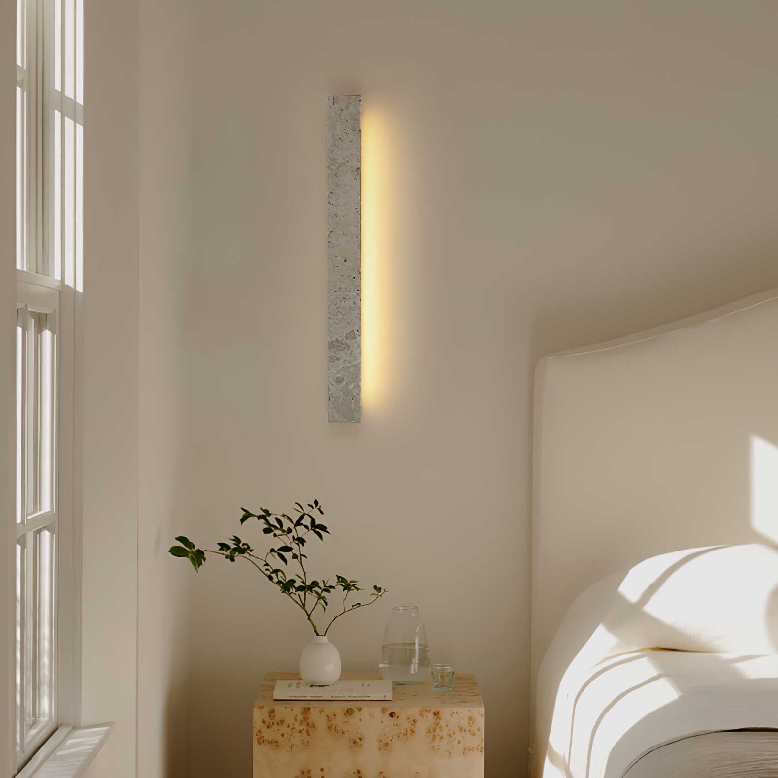 Applique murale moderne Toby en Travertin jaune