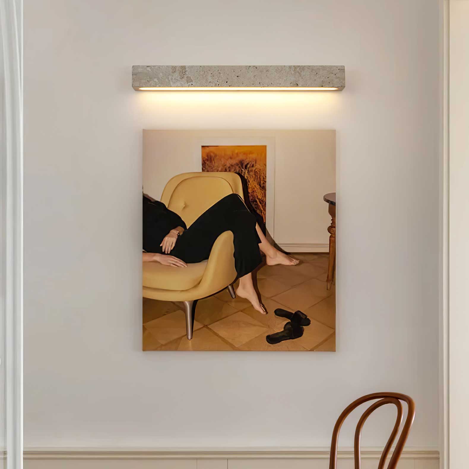Applique murale moderne Toby en Travertin jaune