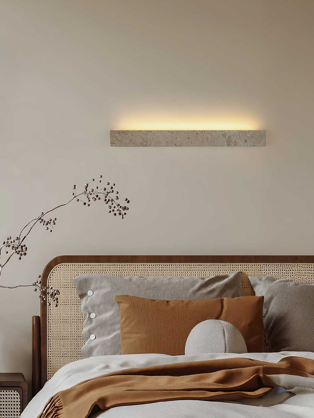 Applique murale moderne Toby en Travertin jaune