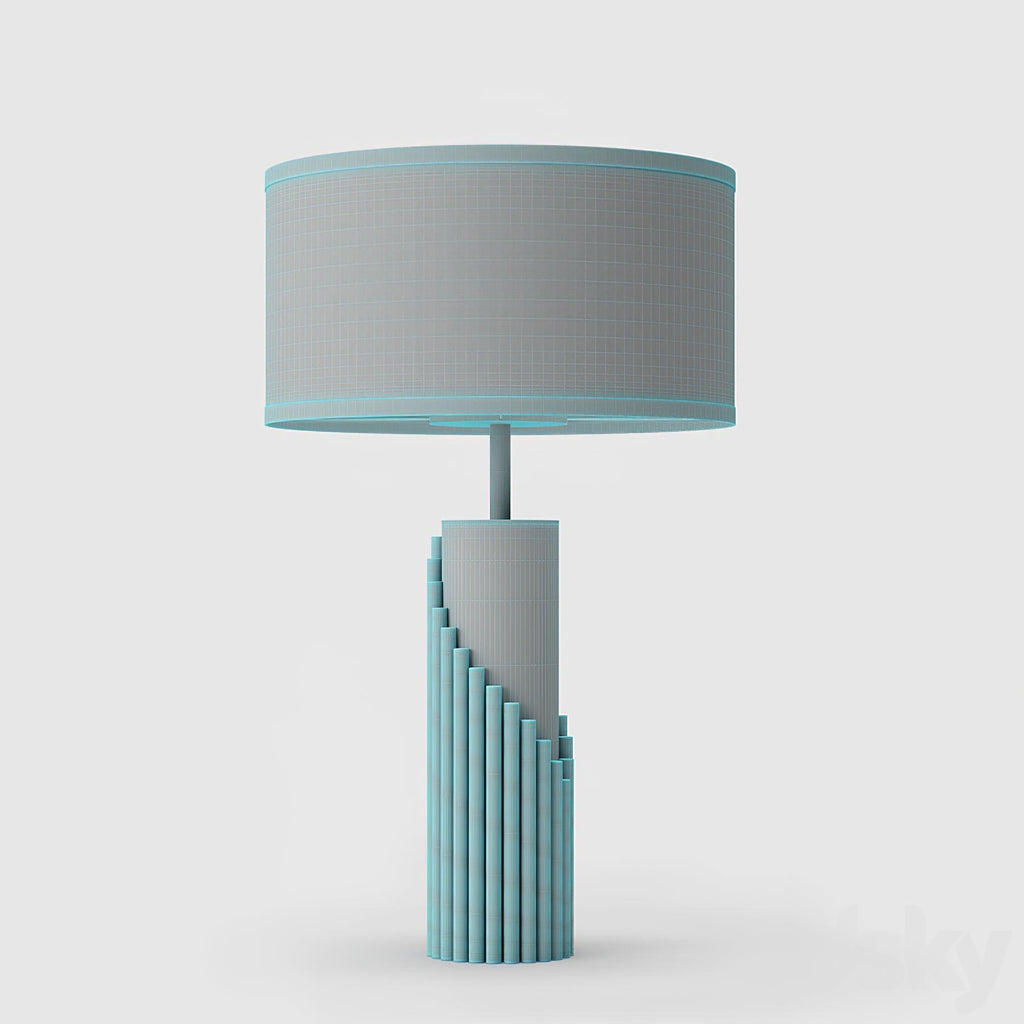 Lampe à poser moderne Peter en Marbre, Tissu, Métal Doré