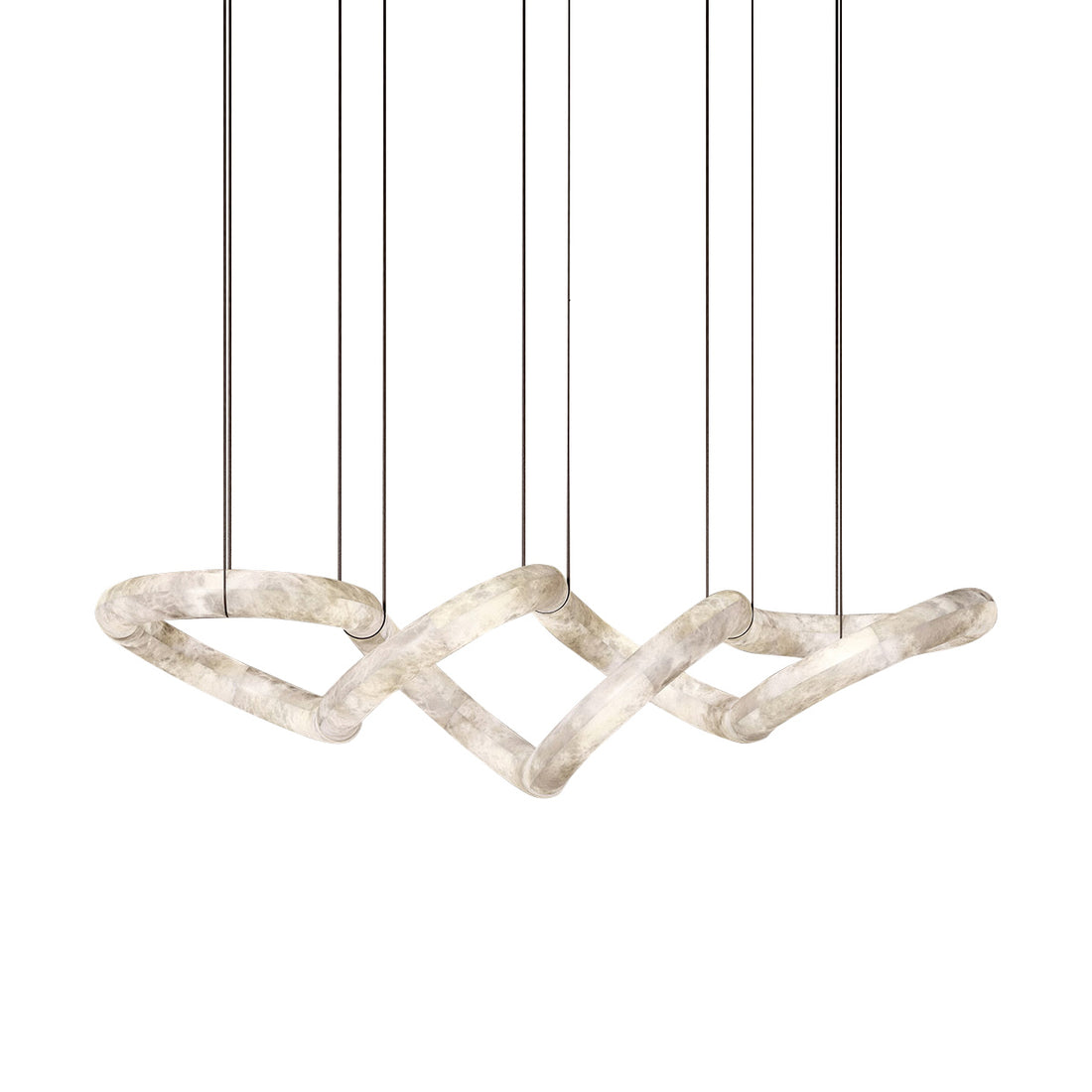 Suspension moderne Jarrod en Laiton et albâtre blanc