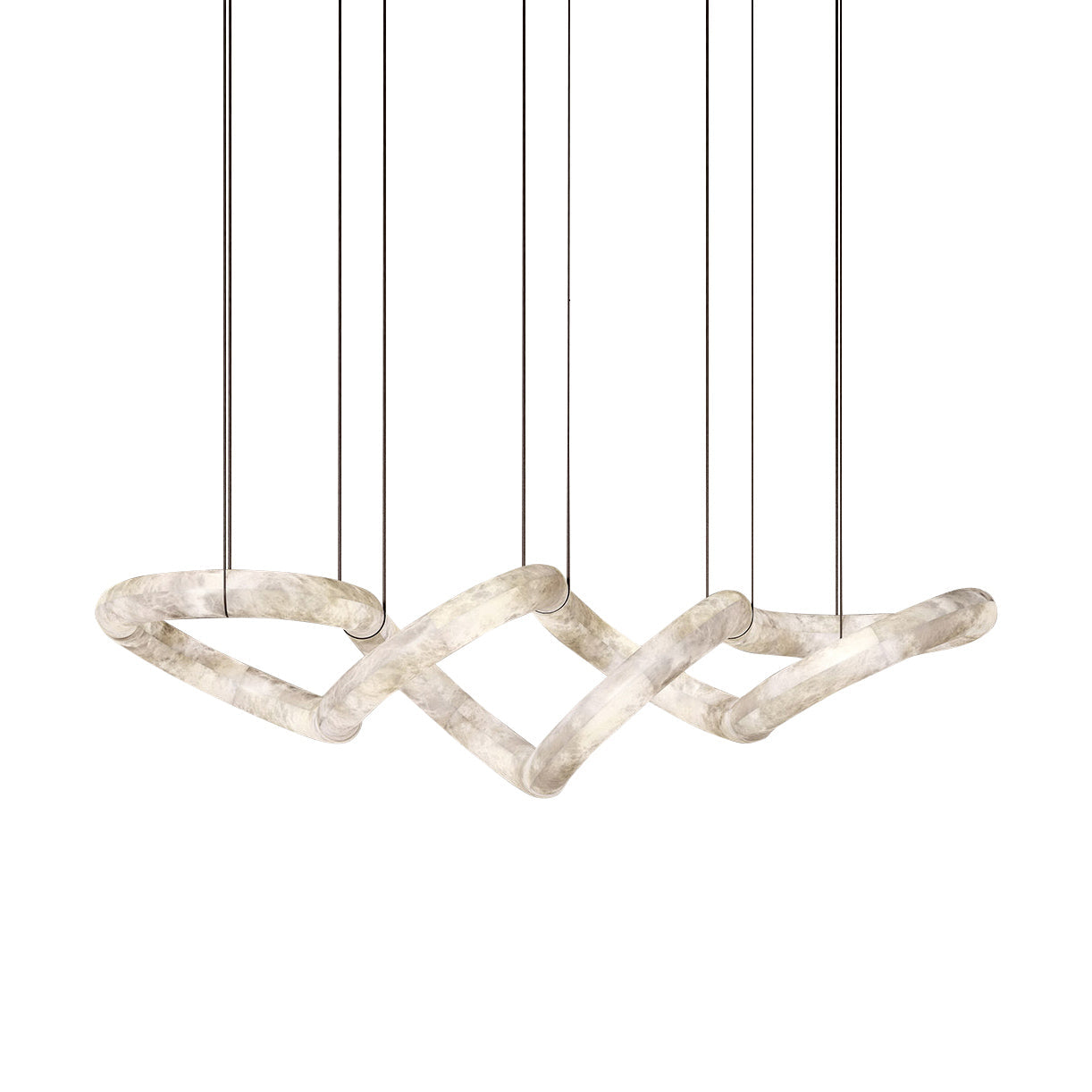 Suspension moderne Jarrod en Laiton et albâtre blanc