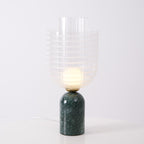 Lampe à poser moderne Banks en Marbre Vert et transparent