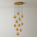 Lustre moderne Brynar en Doré et Naturel albâtre