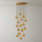 Lustre moderne Brynar en Doré et Naturel albâtre