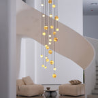 Lustre moderne Brynar en Doré et Naturel albâtre