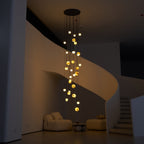 Lustre moderne Brynar en Doré et Naturel albâtre