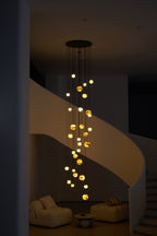 Lustre moderne Brynar en Doré et Naturel albâtre