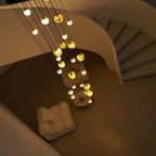 Lustre moderne Brynar en Doré et Naturel albâtre