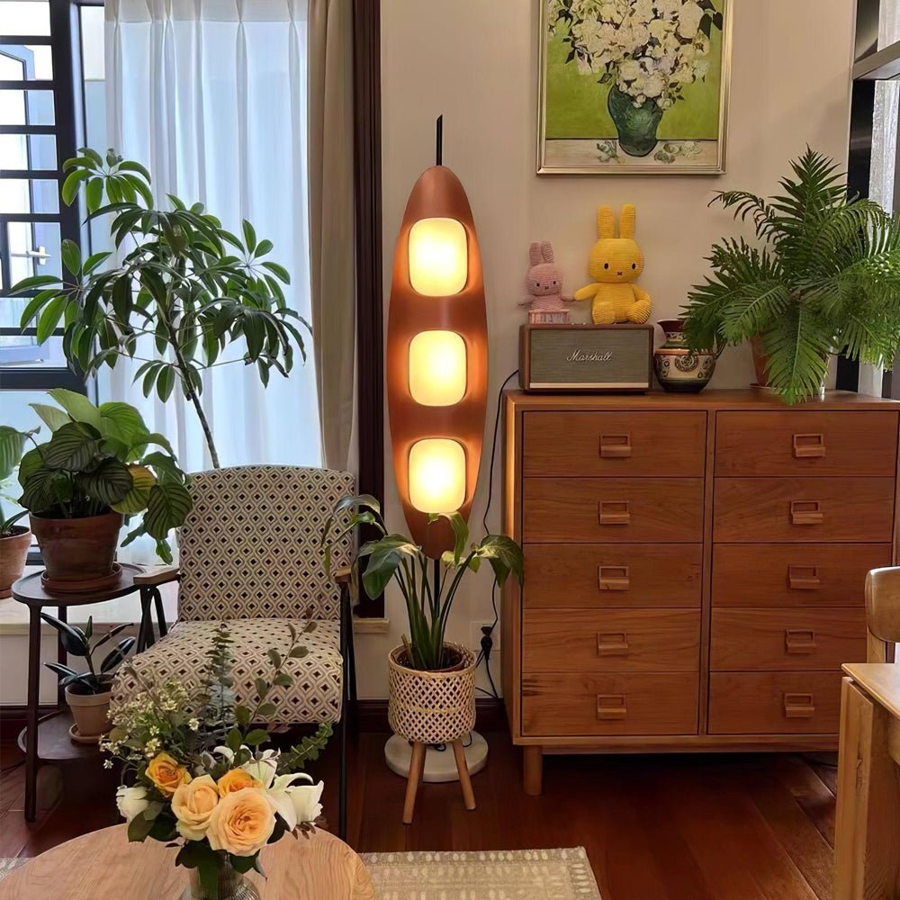 Lampadaire moderne Cato en Marbre Teck