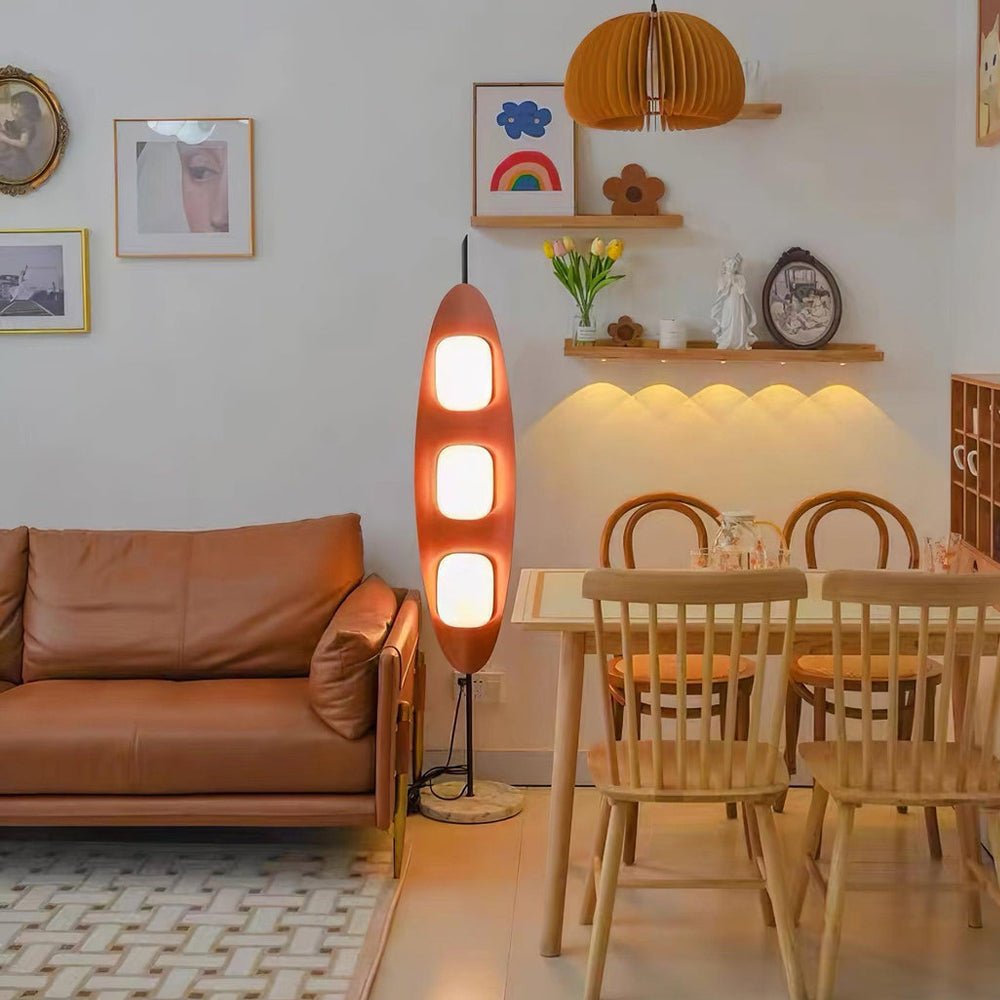 Lampadaire moderne Cato en Marbre Teck