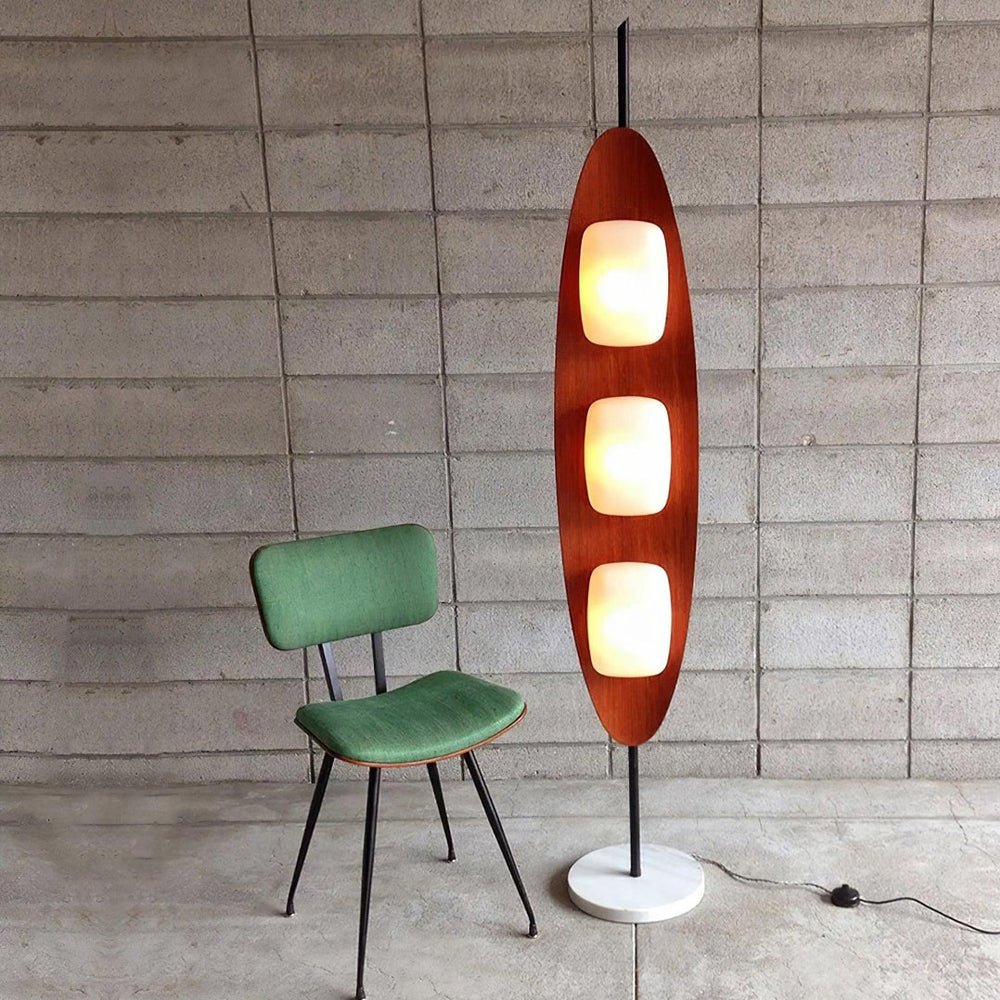 Lampadaire moderne Cato en Marbre Teck