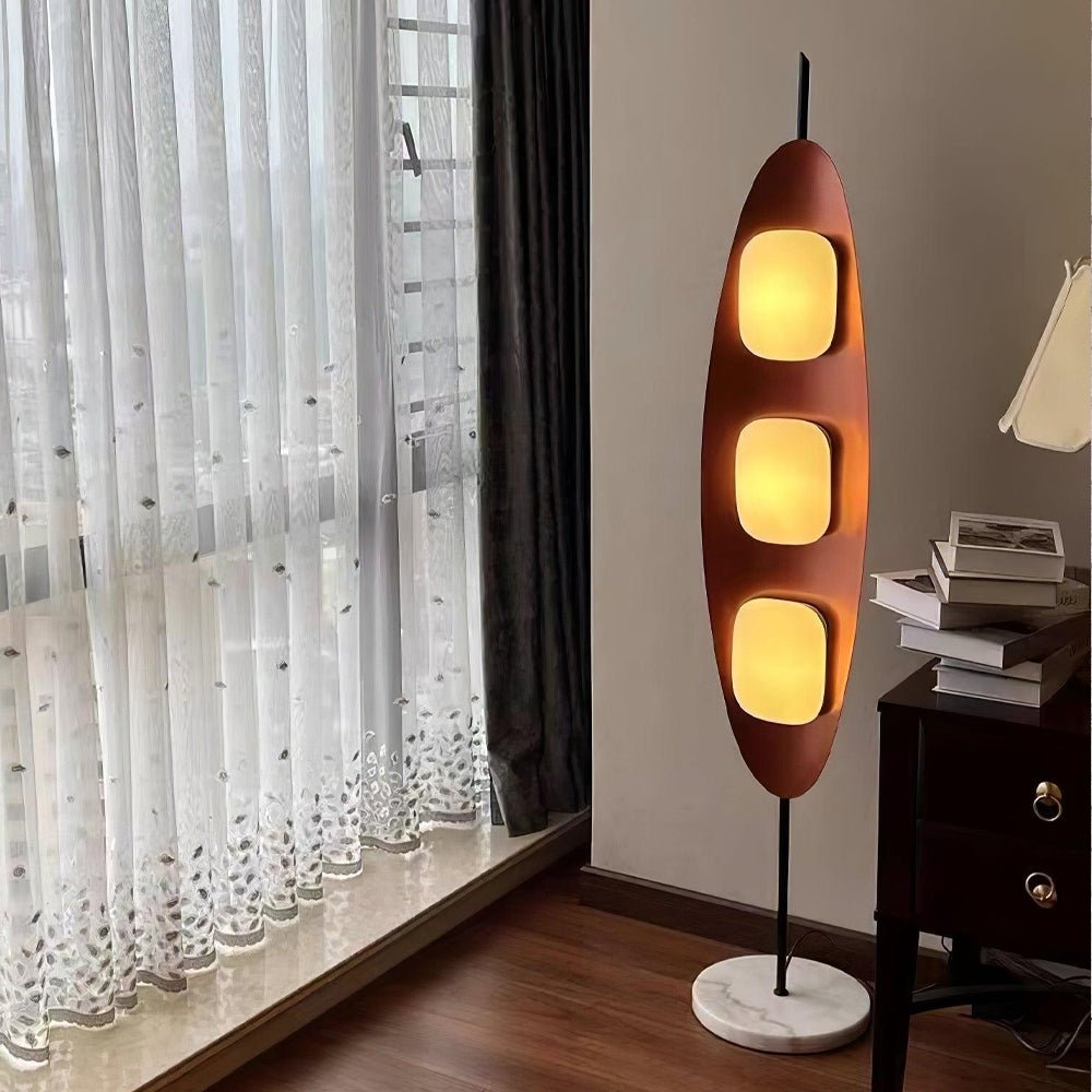 Lampadaire moderne Cato en Marbre Teck