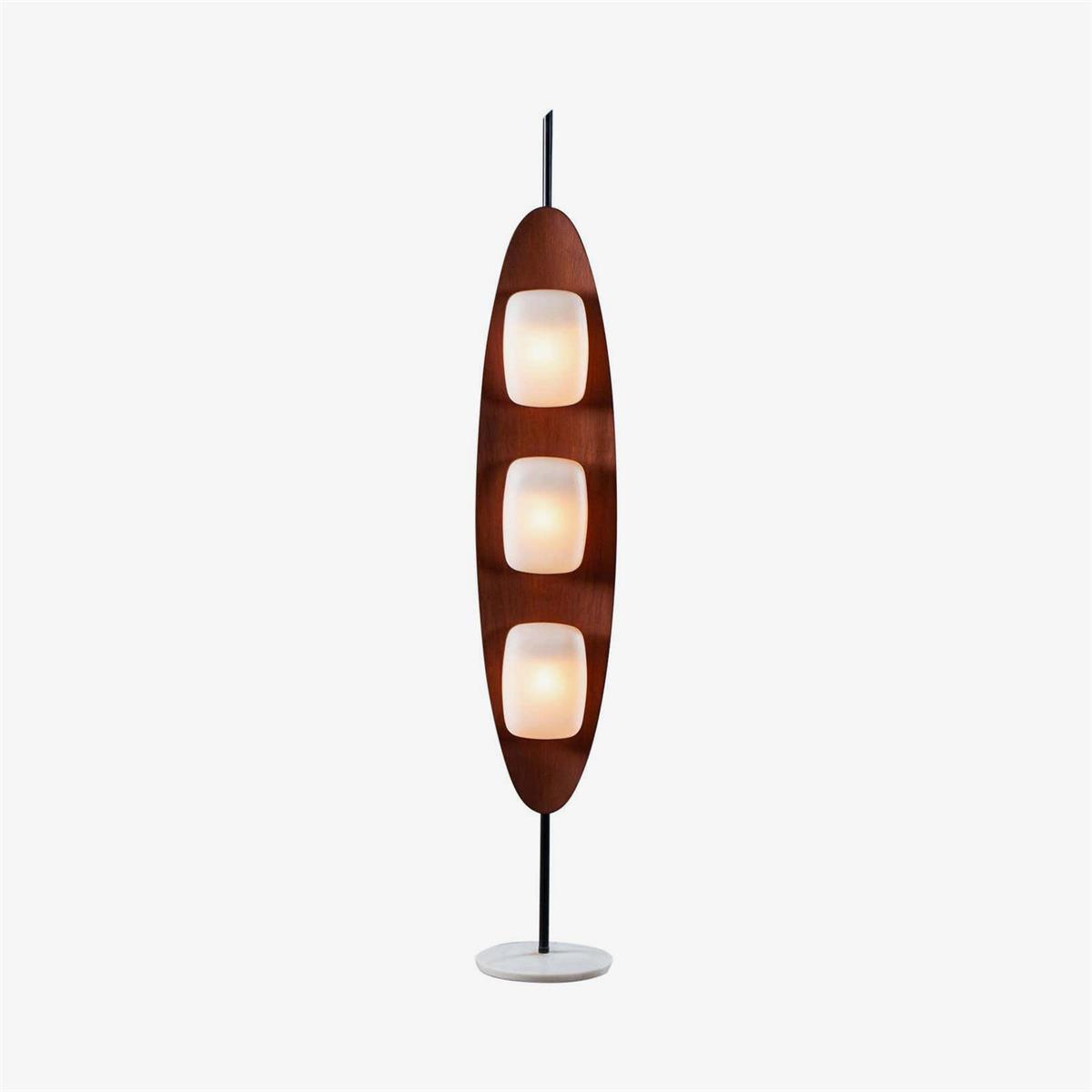 Lampadaire moderne Cato en Marbre Teck