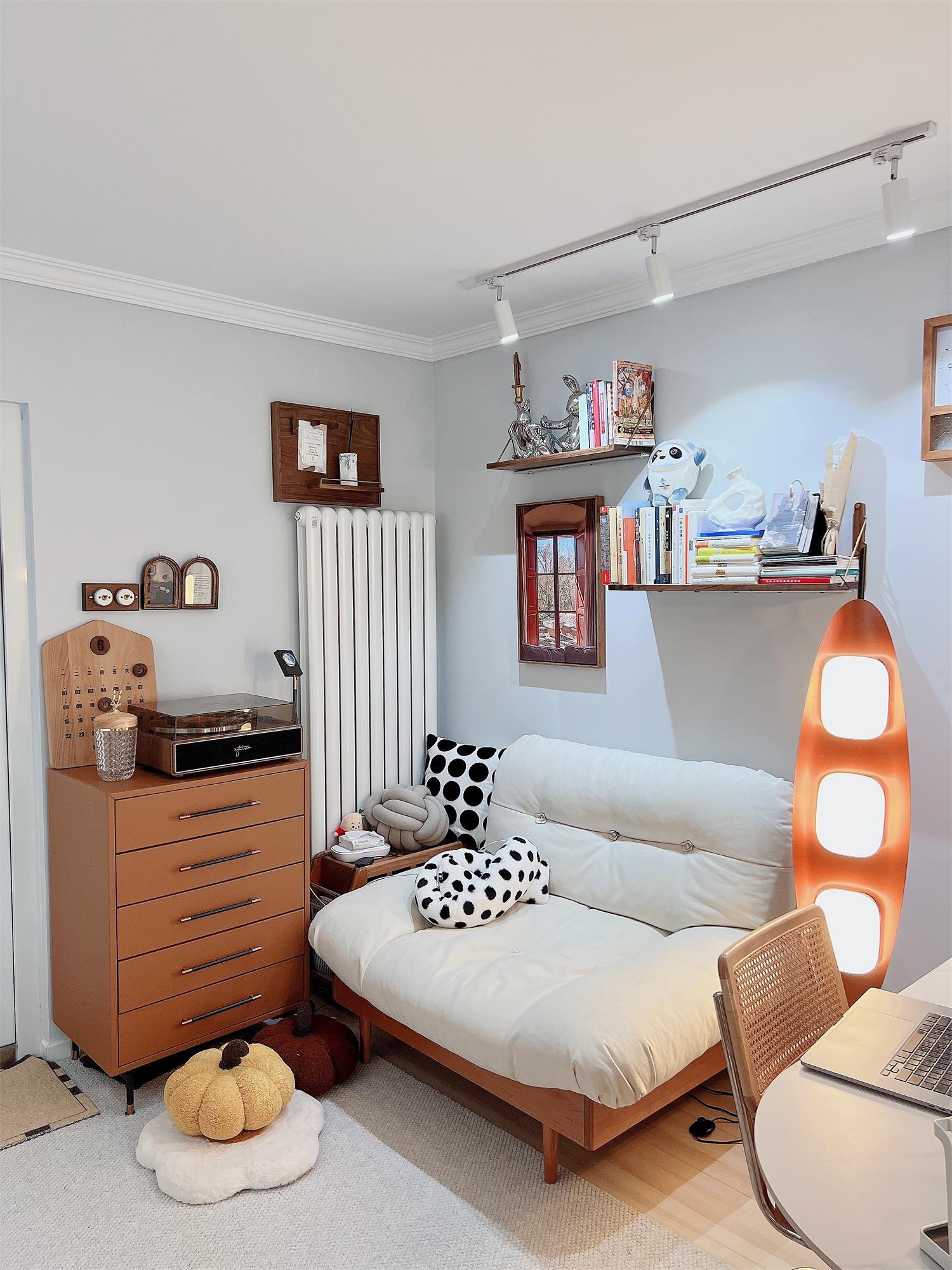 Lampadaire moderne Cato en Marbre Teck