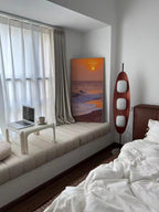 Lampadaire moderne Cato en Marbre Teck