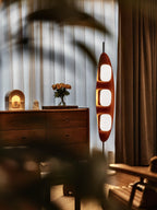 Lampadaire moderne Cato en Marbre Teck