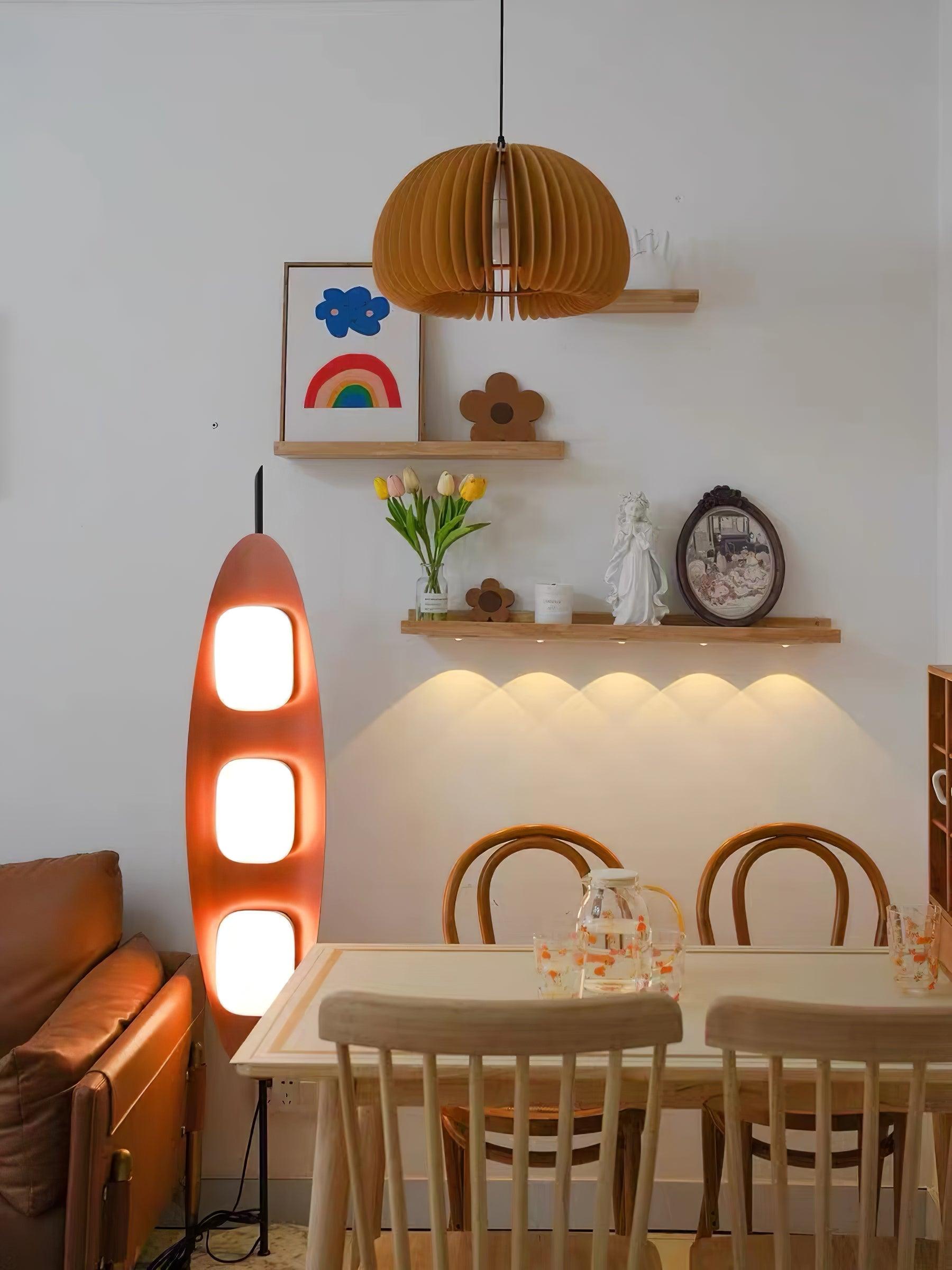 Lampadaire moderne Cato en Marbre Teck