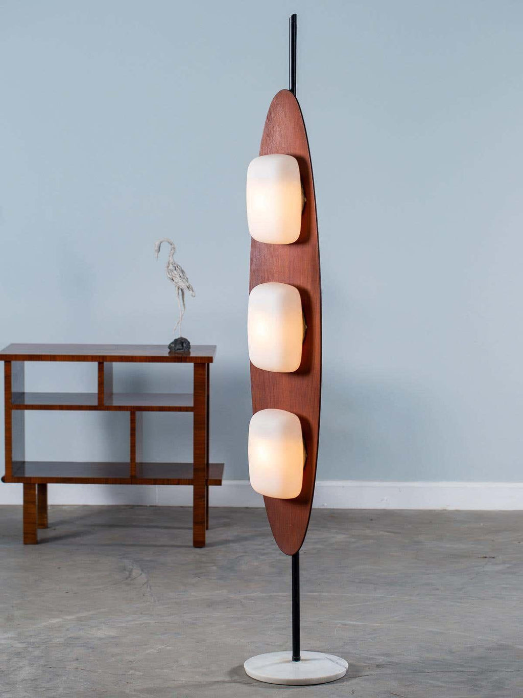Lampadaire moderne Cato en Marbre Teck