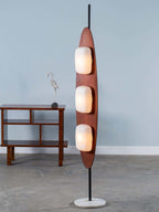 Lampadaire moderne Cato en Marbre Teck
