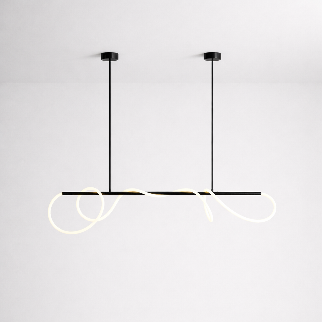 Lustre moderne Dagan en Métal Noir et blanc