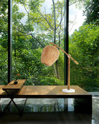 Lampe à poser vintage Leidolf en Bambou