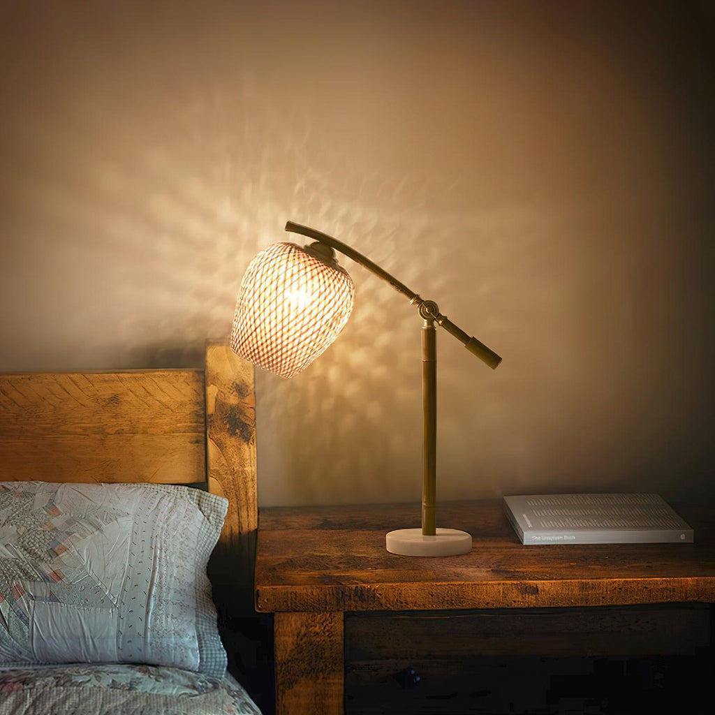 Lampe à poser vintage Leidolf en Bambou