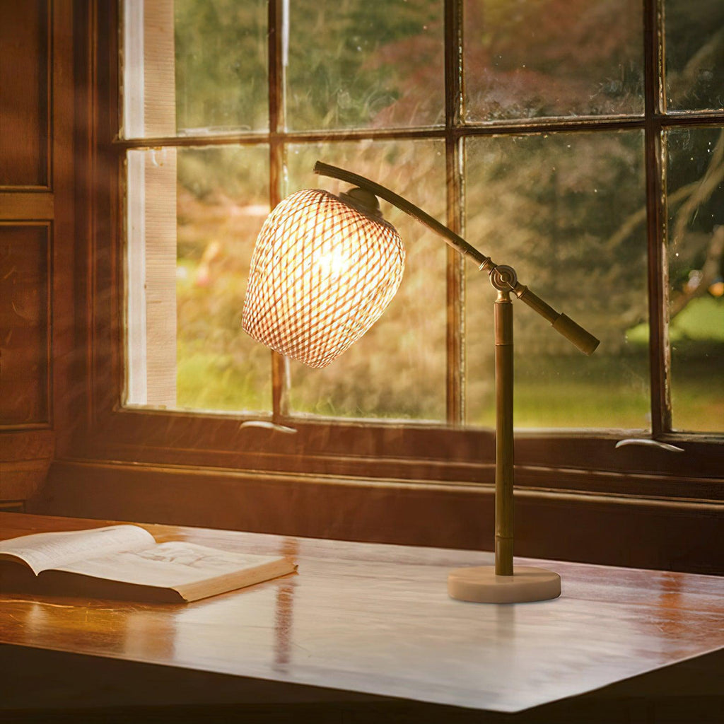 Lampe à poser vintage Leidolf en Bambou