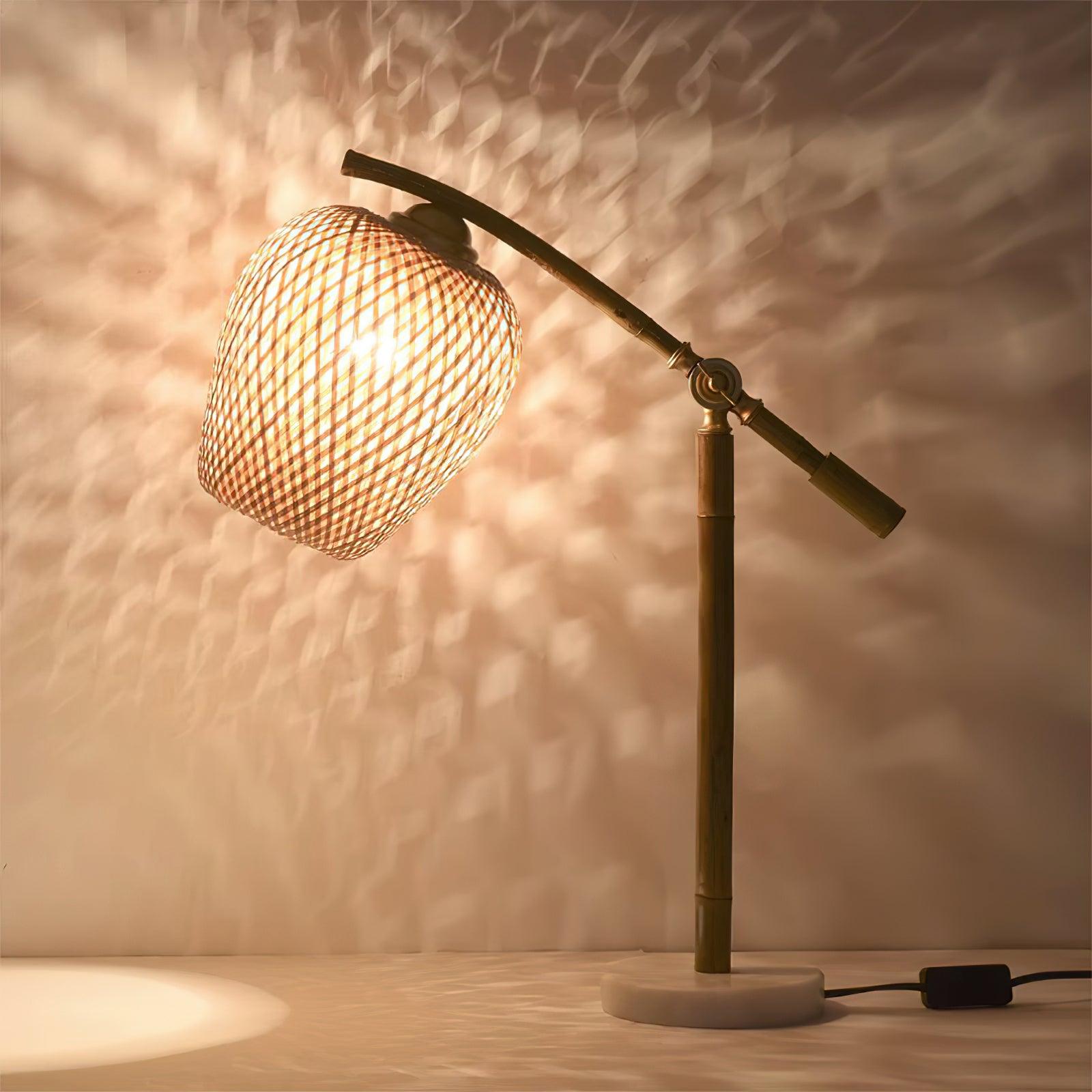 Lampe à poser vintage Leidolf en Bambou