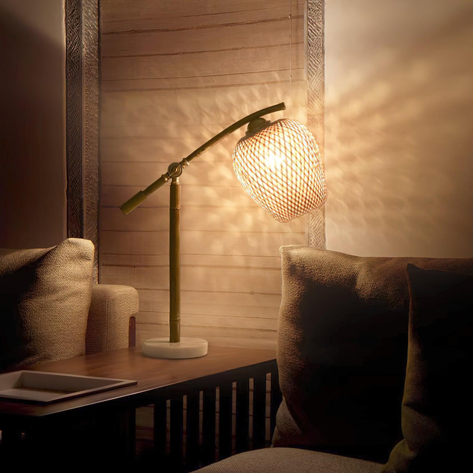 Lampe à poser vintage Leidolf en Bambou