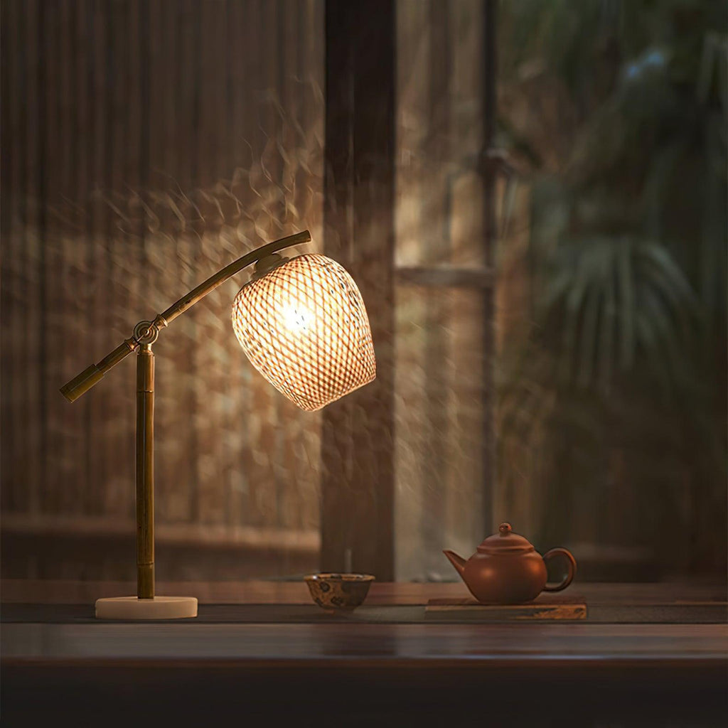 Lampe à poser vintage Leidolf en Bambou