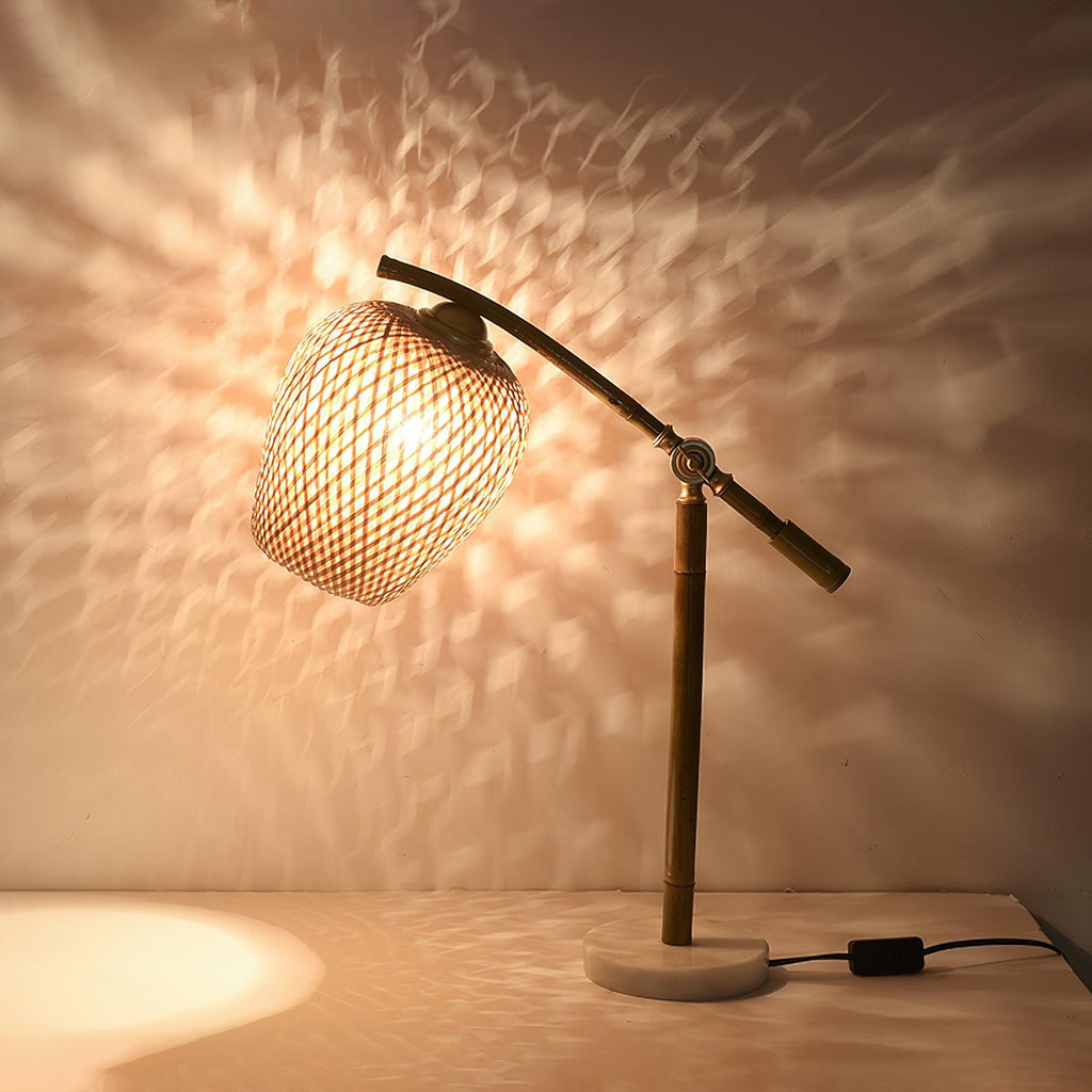 Lampe à poser vintage Leidolf en Bambou