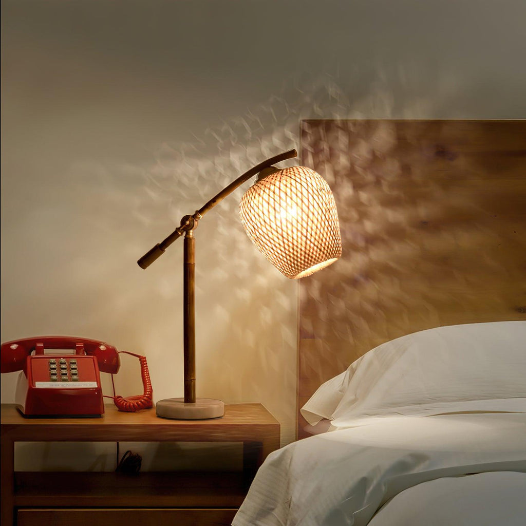 Lampe à poser vintage Leidolf en Bambou