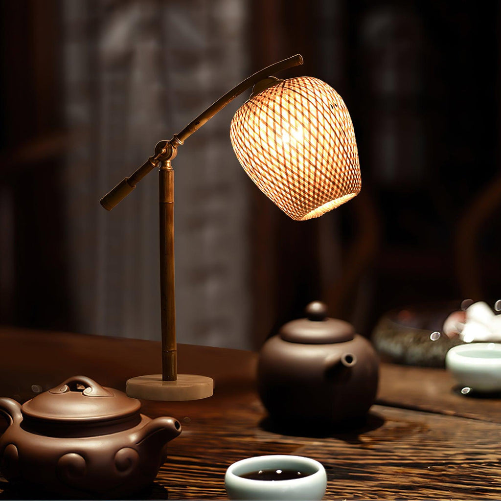 Lampe à poser vintage Leidolf en Bambou